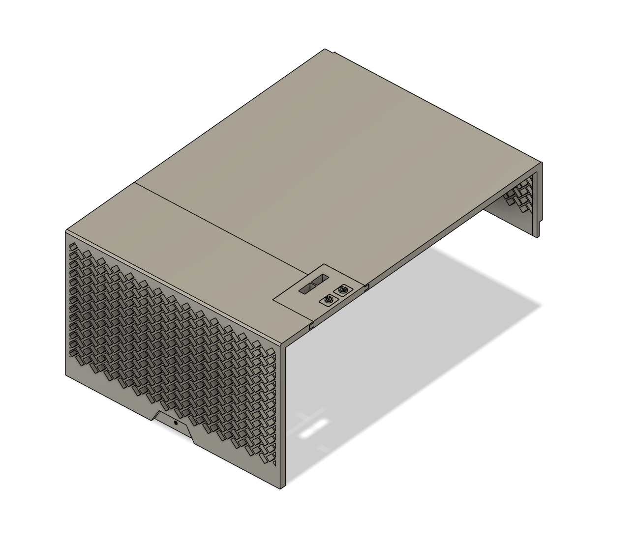 Herringbone cover panel from the front