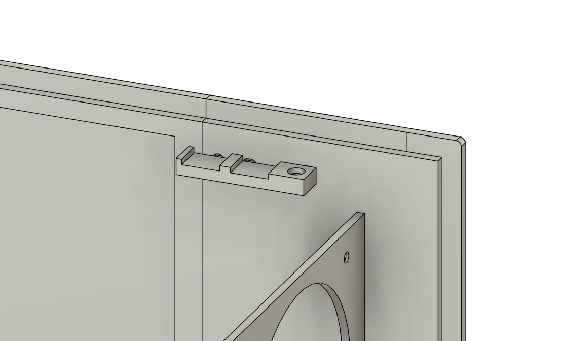Close up of Herringbone upper IO bracket