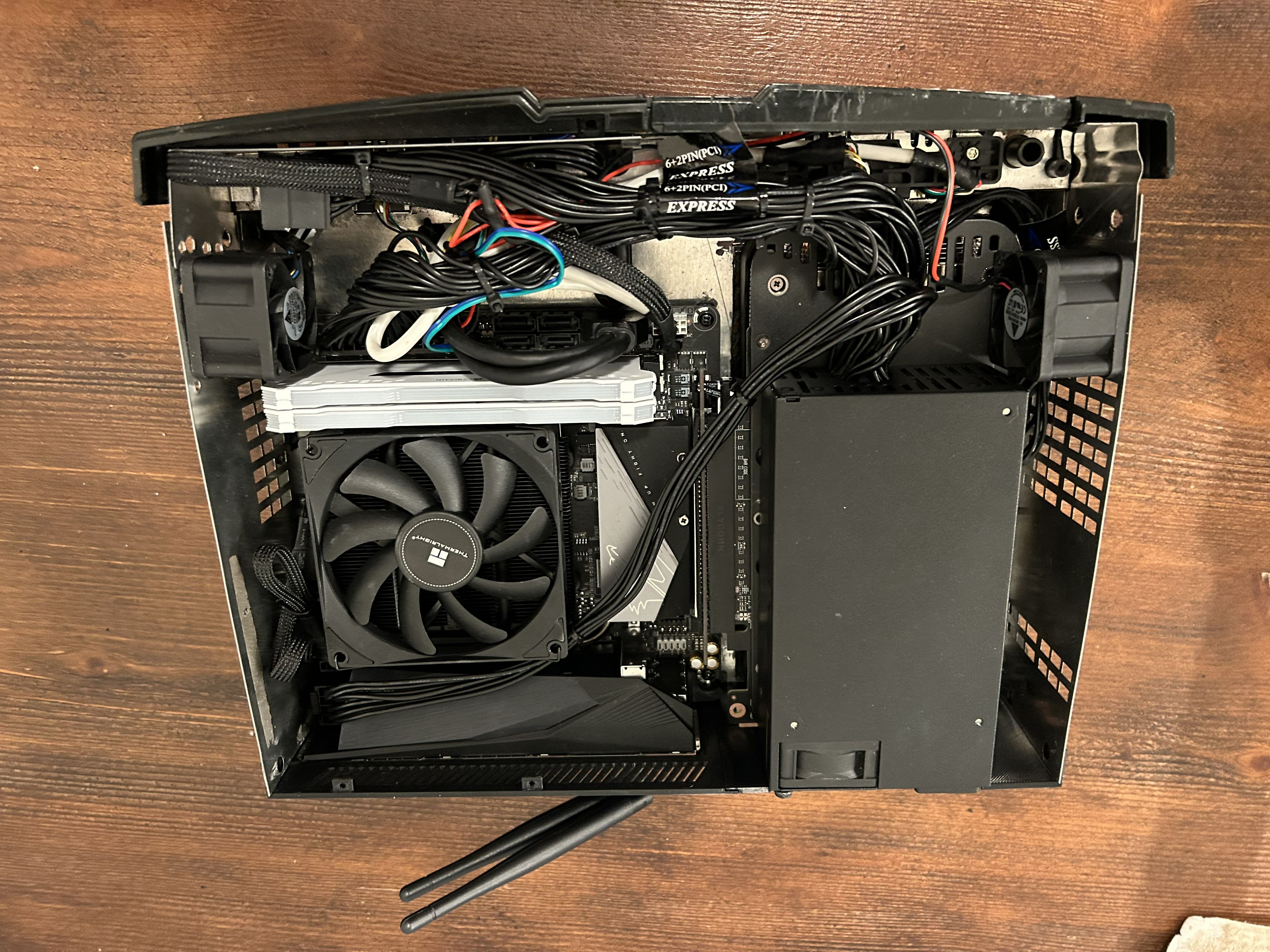 Top view of Initial Xbox PC Internals with New Corsair RAM